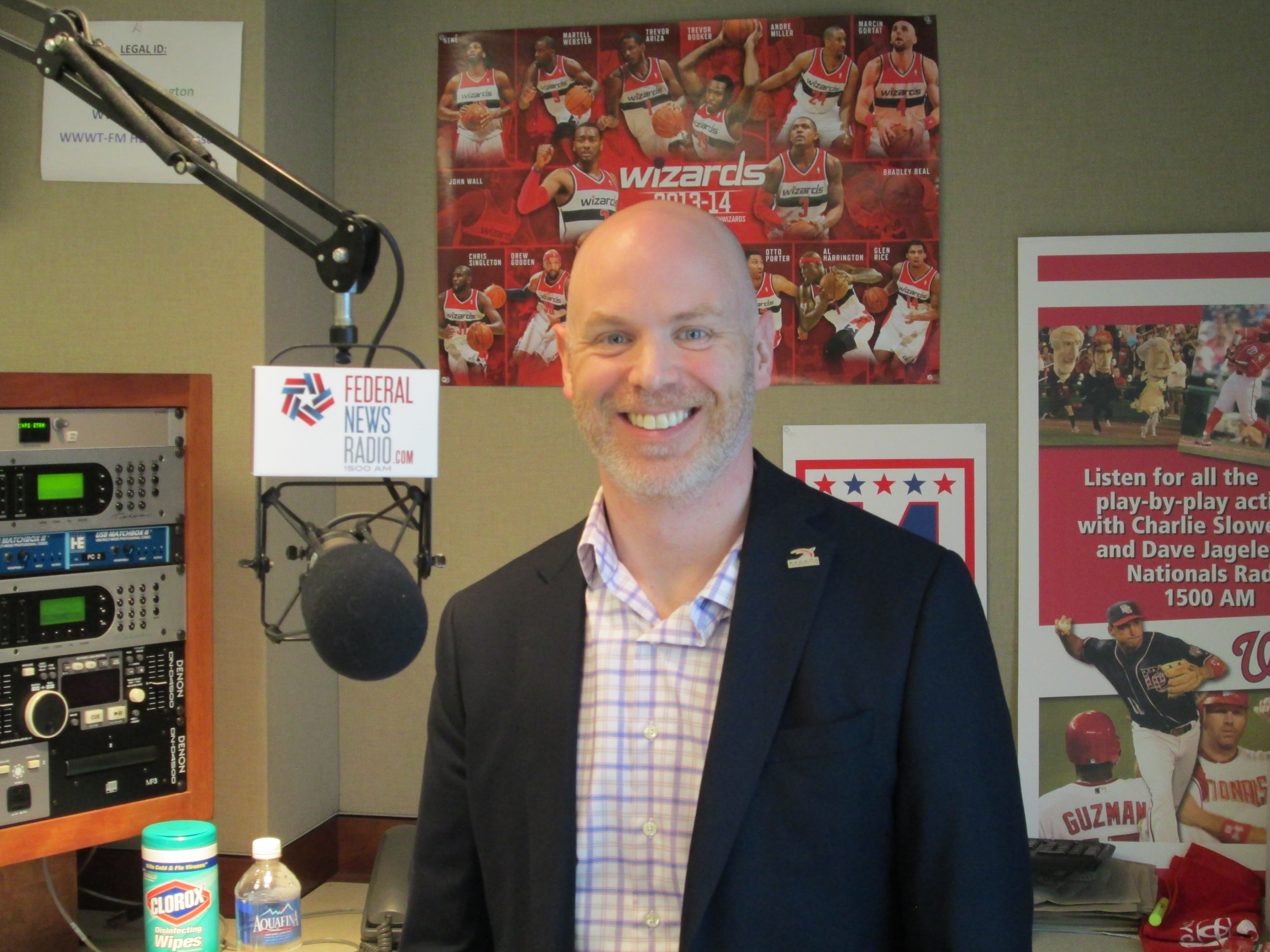 Jeff Galllimore in a radio studio