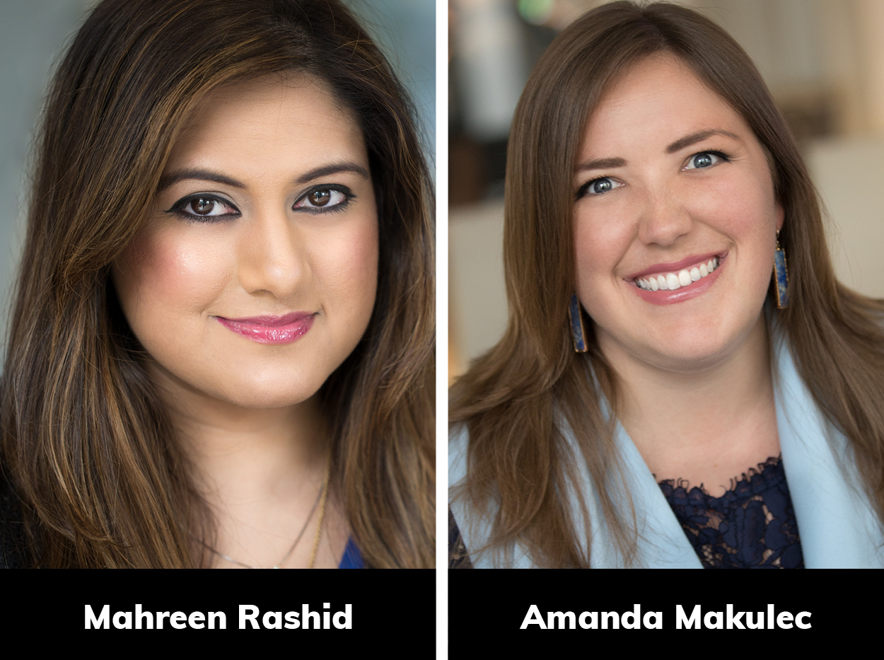 Mahreen Rashid and Amanda Makulec headshot