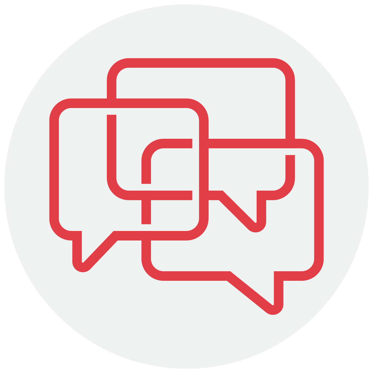 red speech bubbles icon