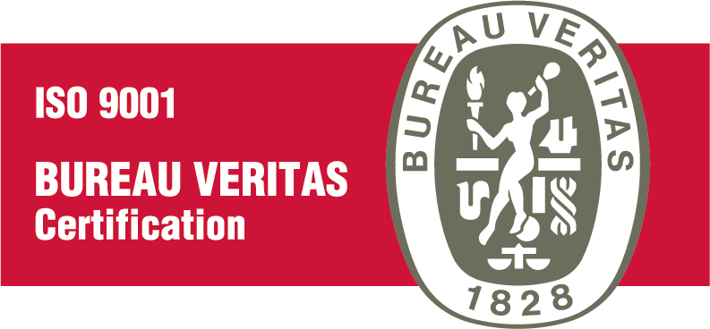 Bureau Veritas logo on white and red background